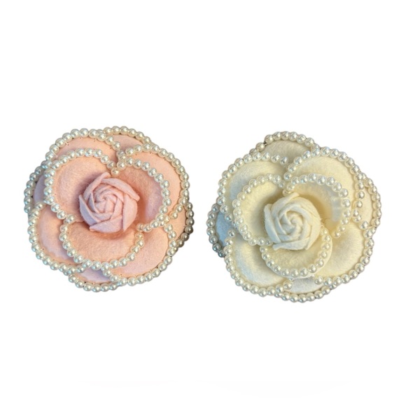 Handmade Pearl Trim Pin Brooch Hair Clip - Picture 8 of 11